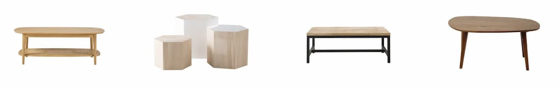 mesas de centro y auxiliares baratas en maisons du monde de madera natural y metal