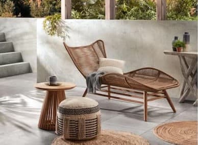 tumbona en madera de eucalipto maciza estilo moderno tropical diseño KAVE HOME (1)