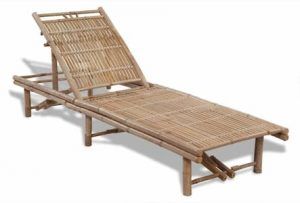 vidaXL Tumbona Ajustable de Jardín de Bambú Mueble Hamaca Lounger 3 Posiciones (1)