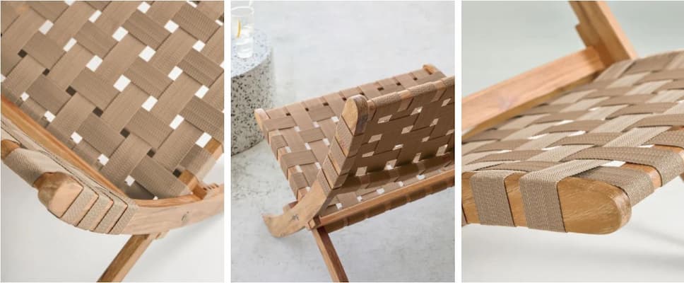 butaca interior exterior plegable madera maciza y cuerda