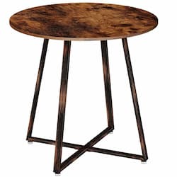 mesa redonda pequeña para cocina madera y metal estilo industrial