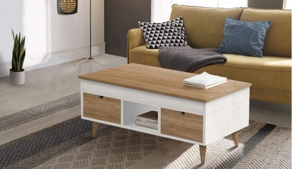 mesa de centro elevable y extensible