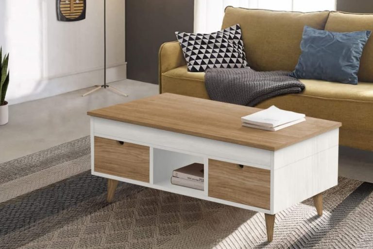 mesa de centro elevable y extensible